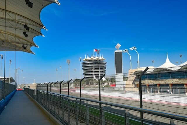 Bahrain International Circuit grandstand in Sakhir